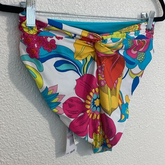 NWT-Trina Turk- FONTAINE BANDED TWIST BACK HIGH WAIST SWIM BOTTOM -Size 10 - Picture 9 of 12